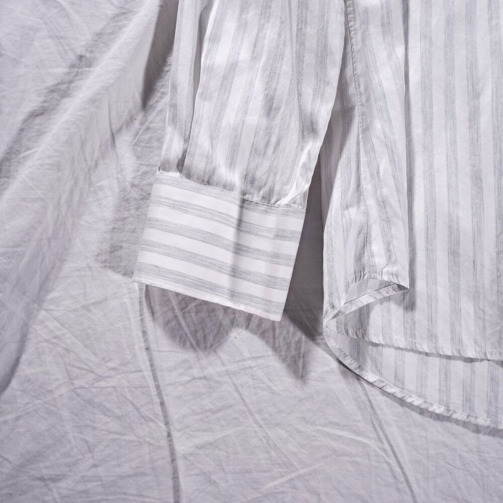 Suitsupply Extra Slim Fit Dress Shirt White Stripe Mens 17.5 Cotton Blend - Picture 2 of 7